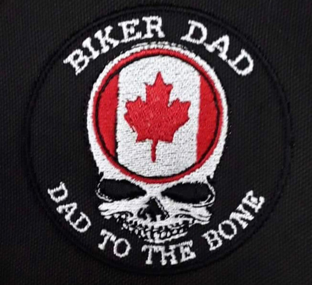 Biker Dad full back patch with your flag