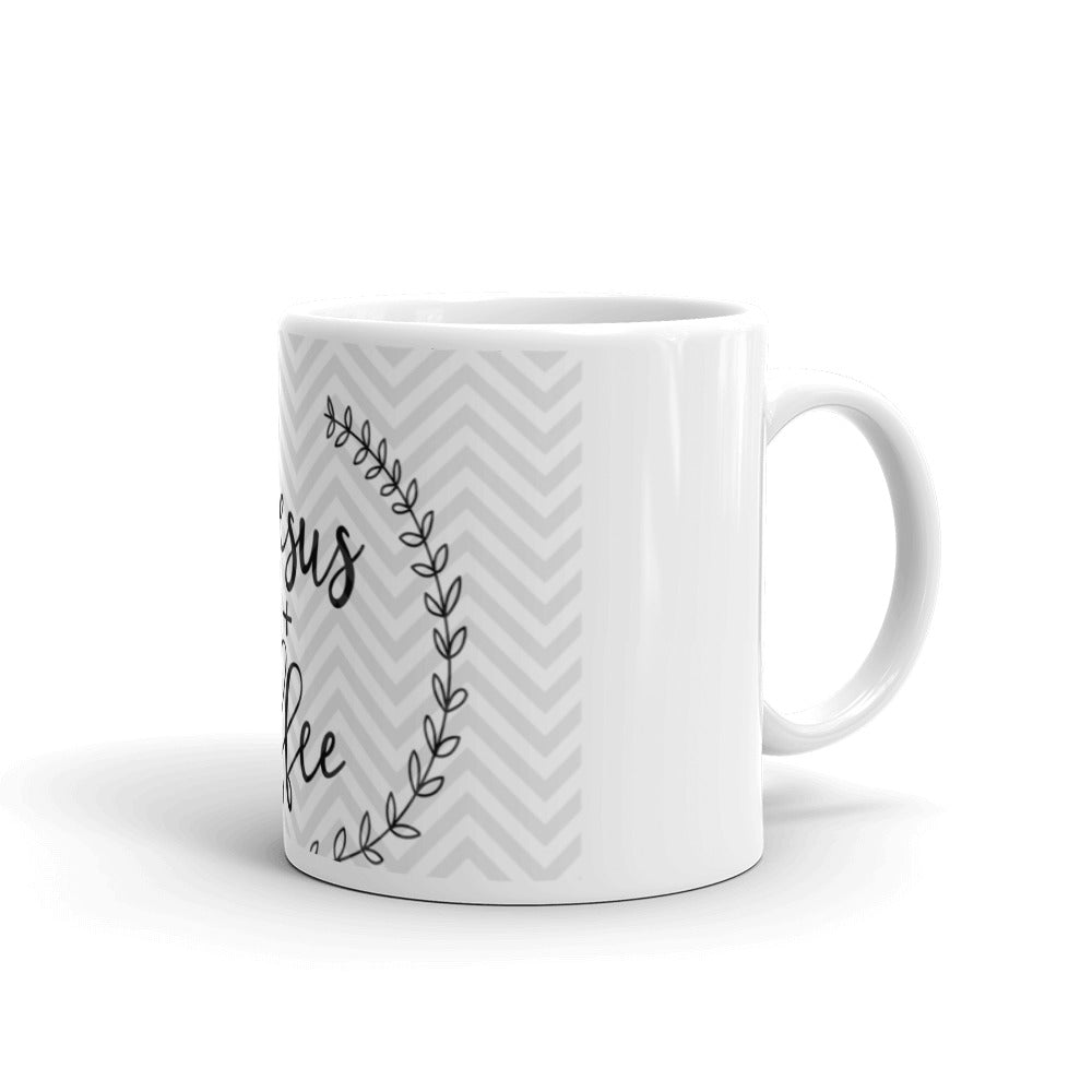 Jesus and Coffee White glossy mug